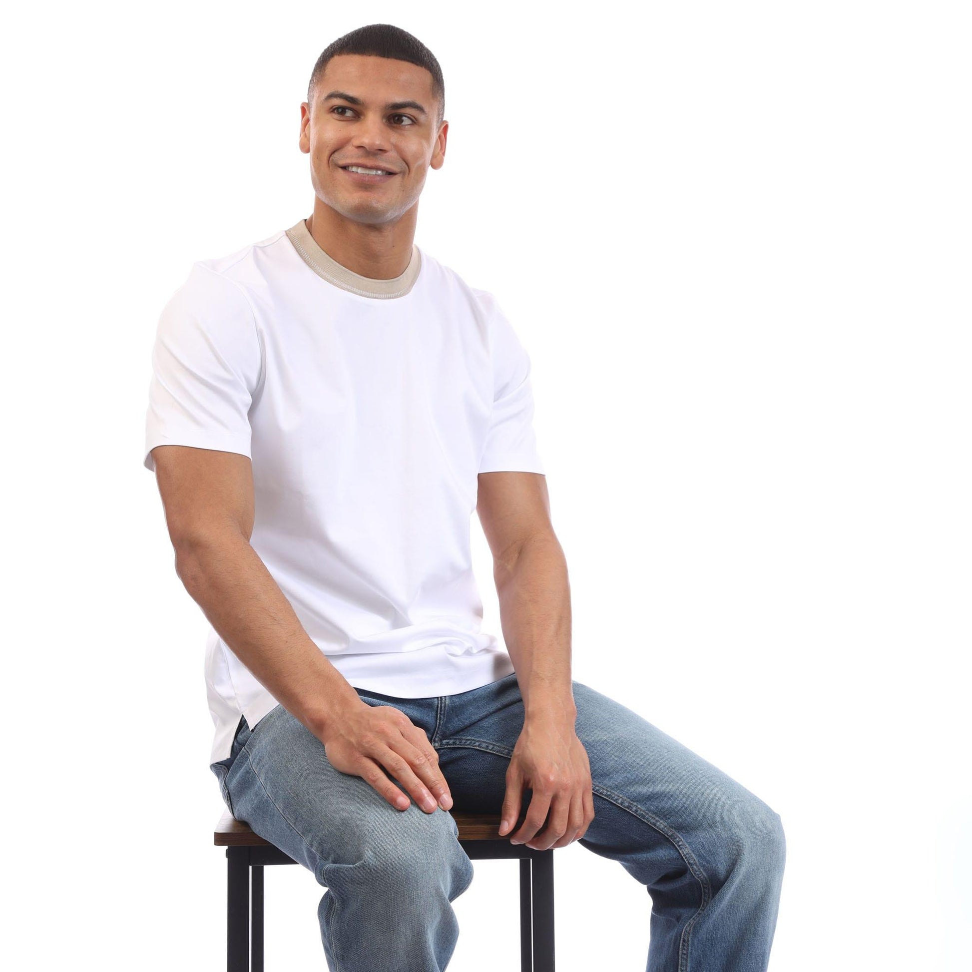 White - Front - Boss Mens H-Tessler 199 T-Shirt