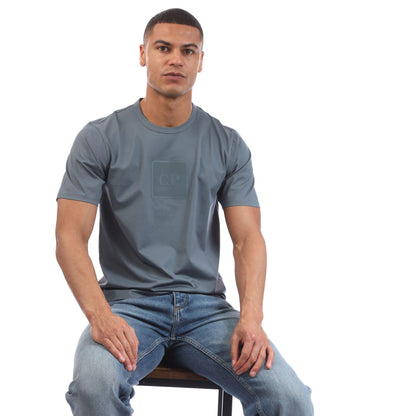 Blue - Lifestyle - C.P. Company Mens Logo Mercerised Cotton T-Shirt
