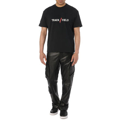 Black - Close up - Avirex Mens Track N Field T-Shirt