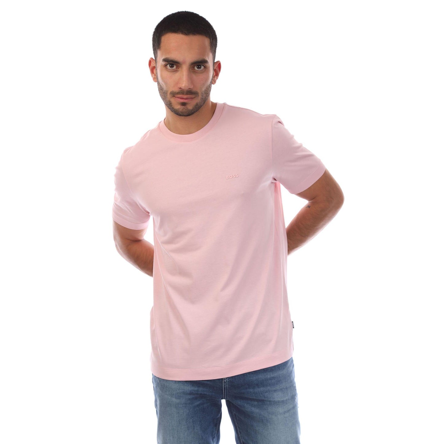 Pink - Front - Boss Mens Thompson 01 T-Shirt