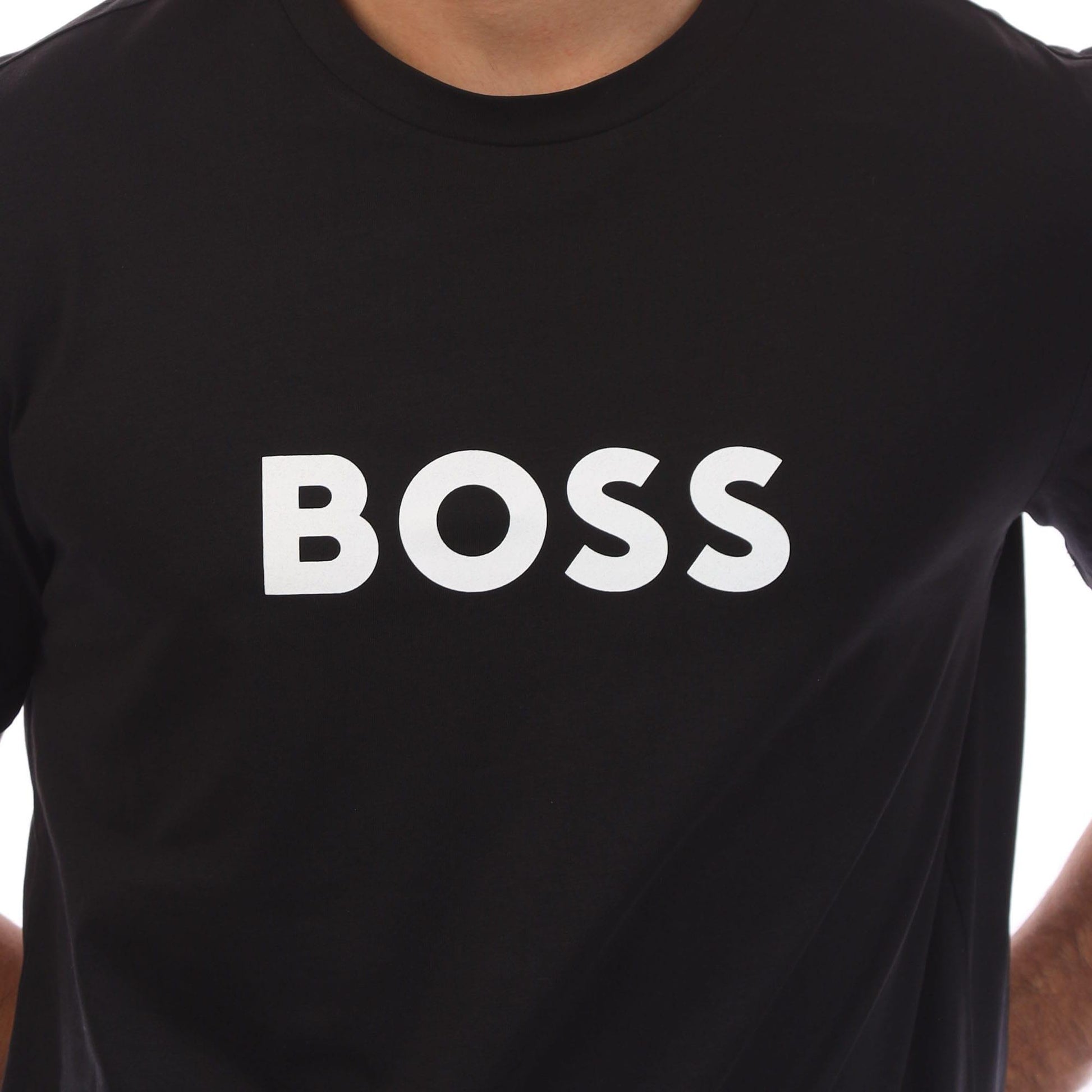 Black - Side - Boss Mens Logo T-Shirt