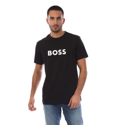 Black - Front - Boss Mens Logo T-Shirt
