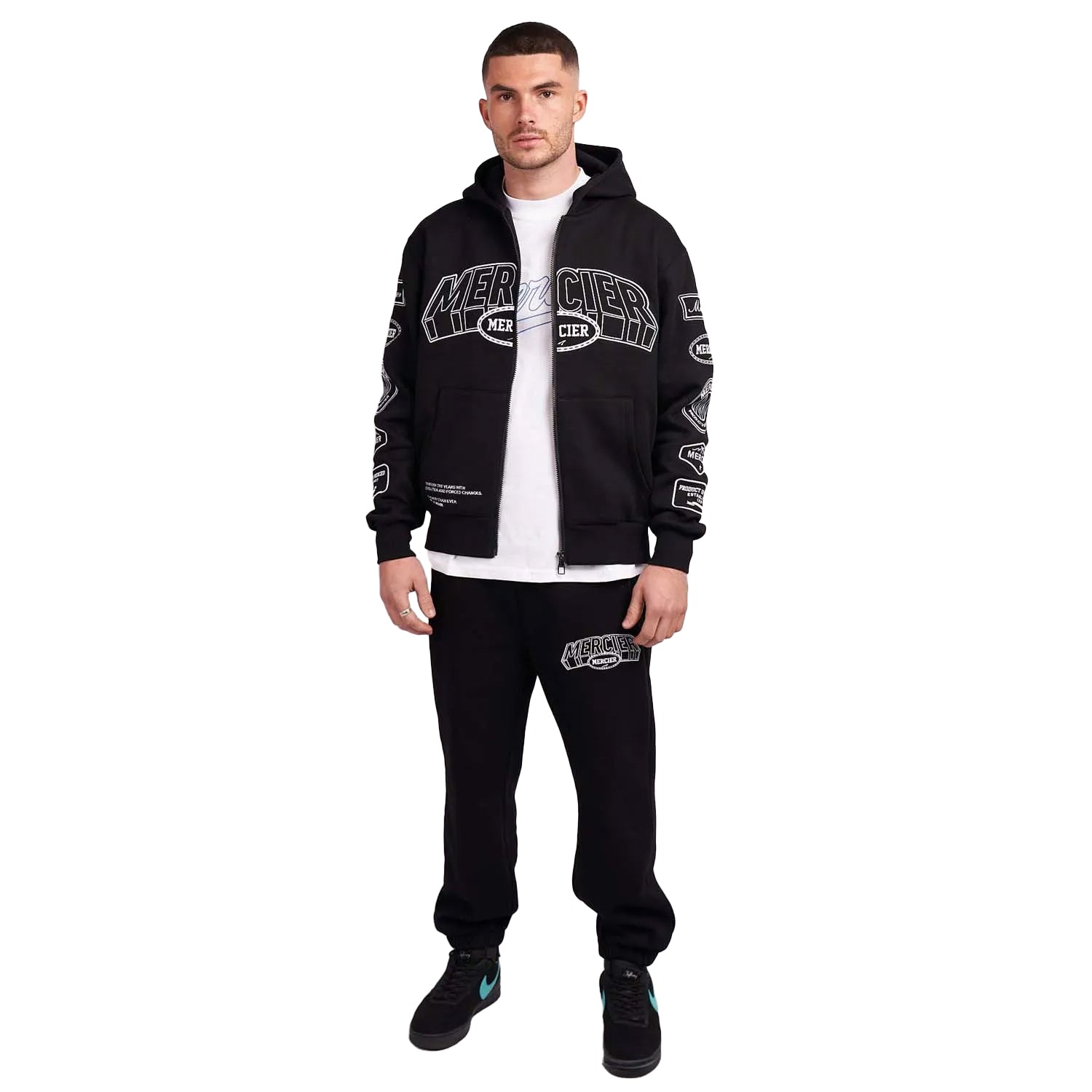 Black - Side - Mercier Unisex Adult Compton Jogging Bottoms