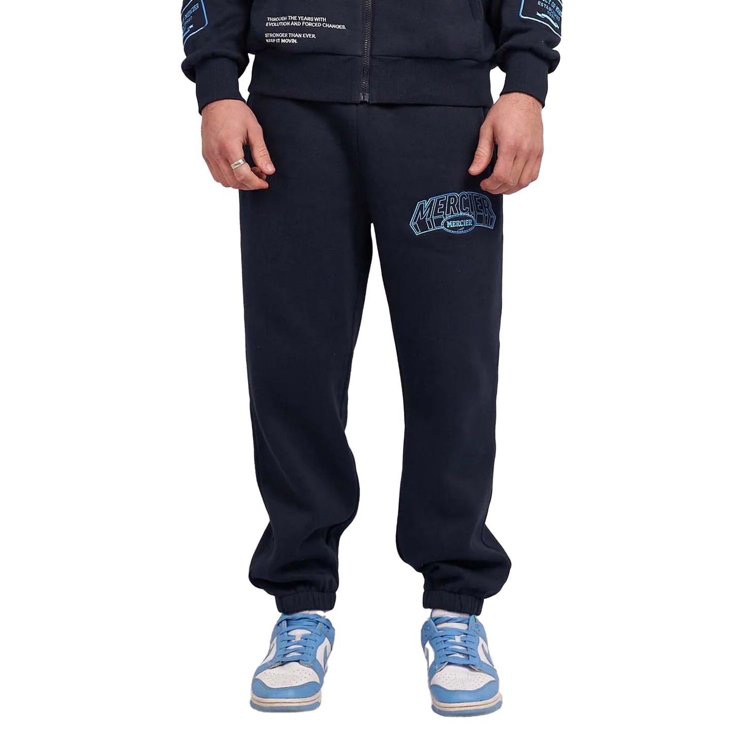 Navy - Front - Mercier Unisex Adult Compton Jogging Bottoms