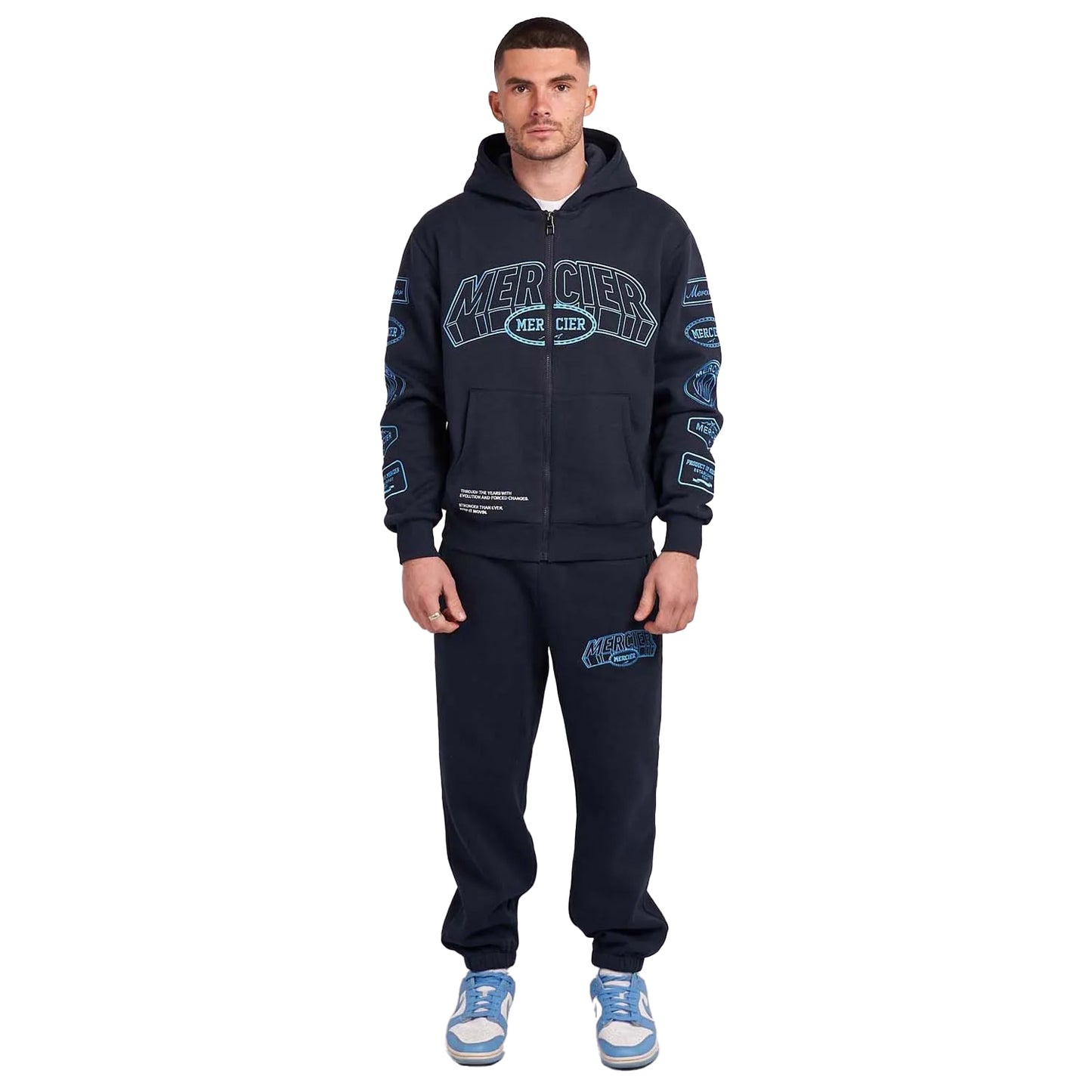Navy - Back - Mercier Unisex Adult Compton Jogging Bottoms