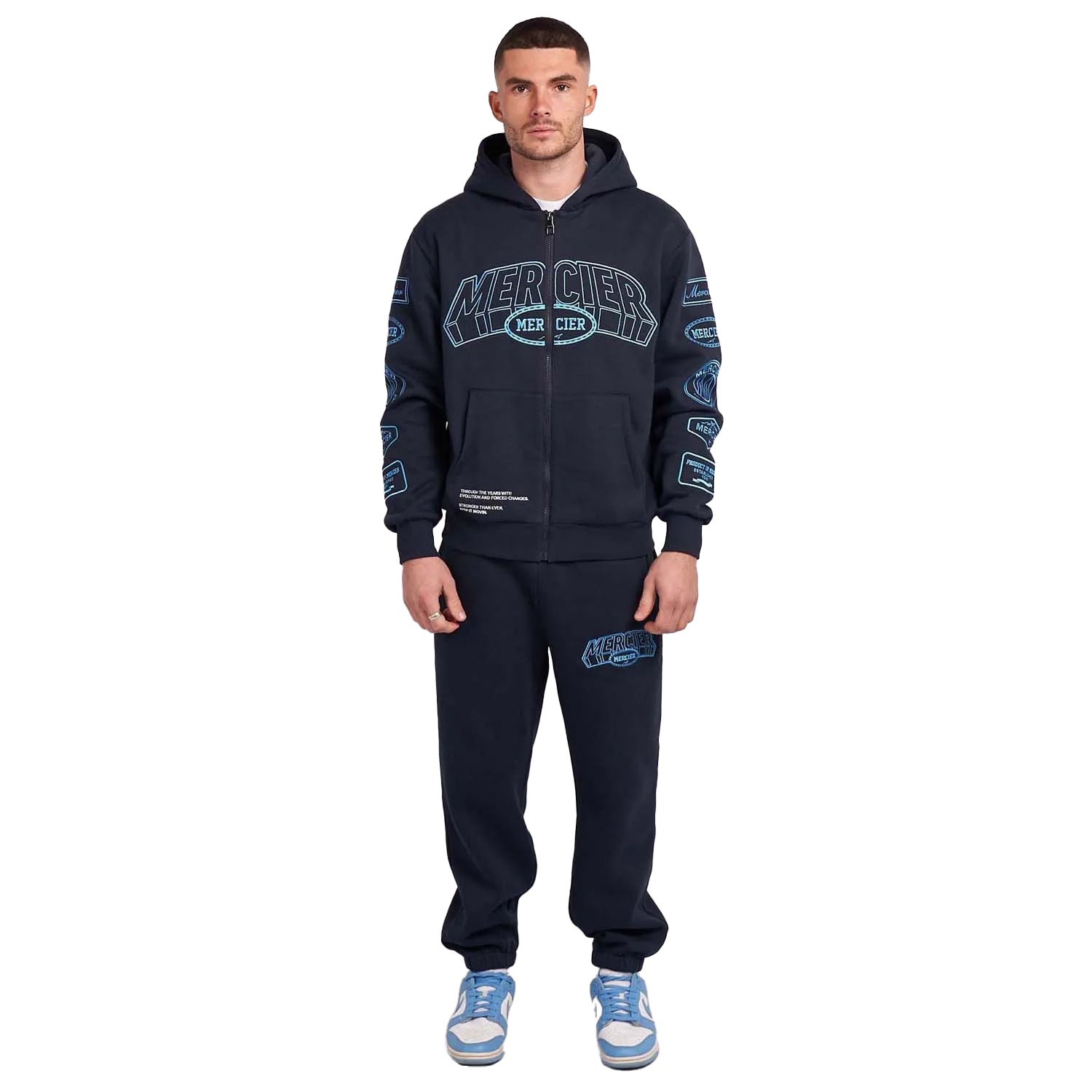 Navy - Back - Mercier Unisex Adult Compton Jogging Bottoms