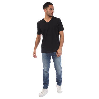 Black - Lifestyle - Boss Mens V Neck T-Shirt (Pack of 2)