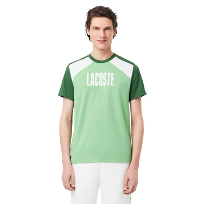 Green - Side - Lacoste Mens Colour Block T-Shirt