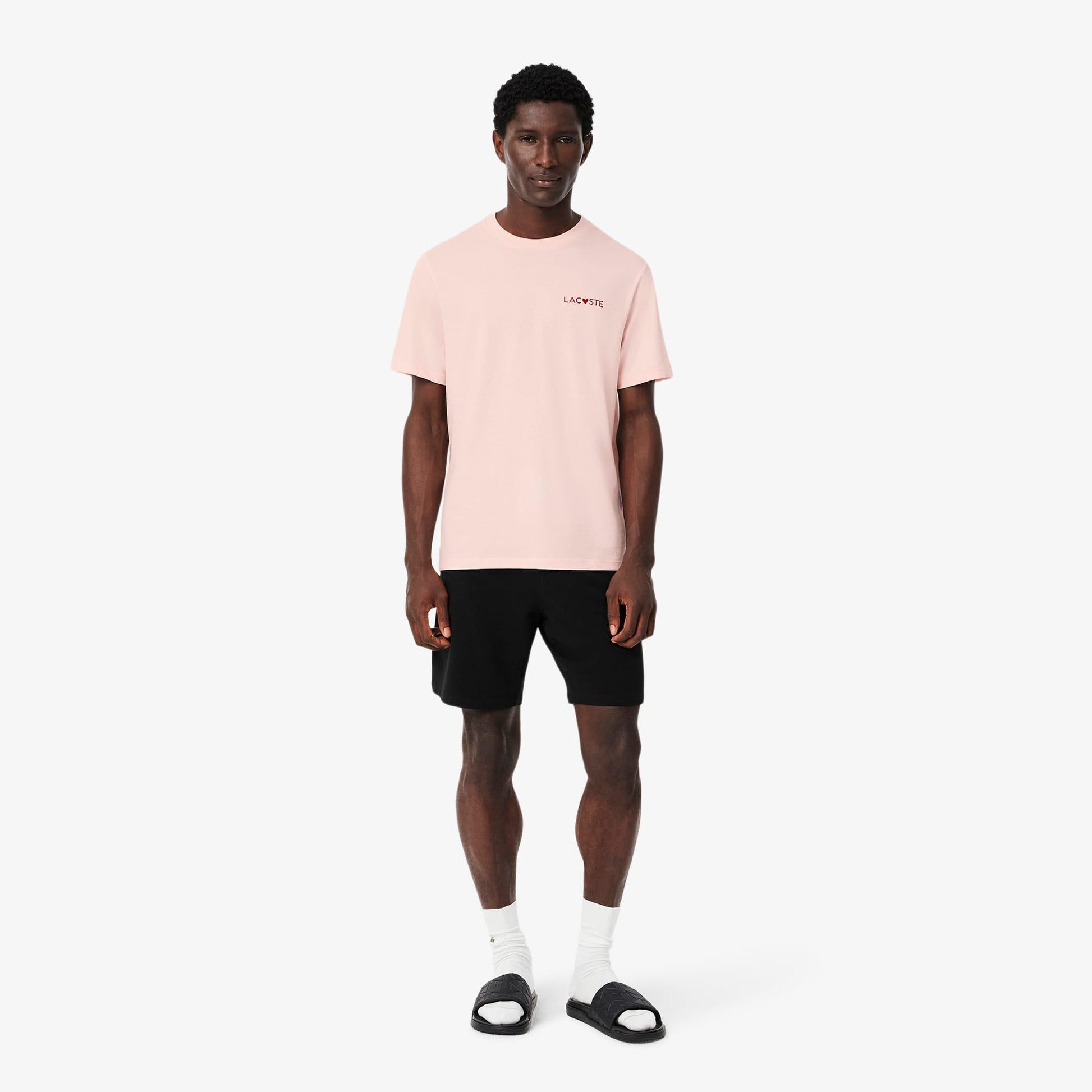 Pink - Lifestyle - Lacoste Mens Valentines Lounge T-Shirt