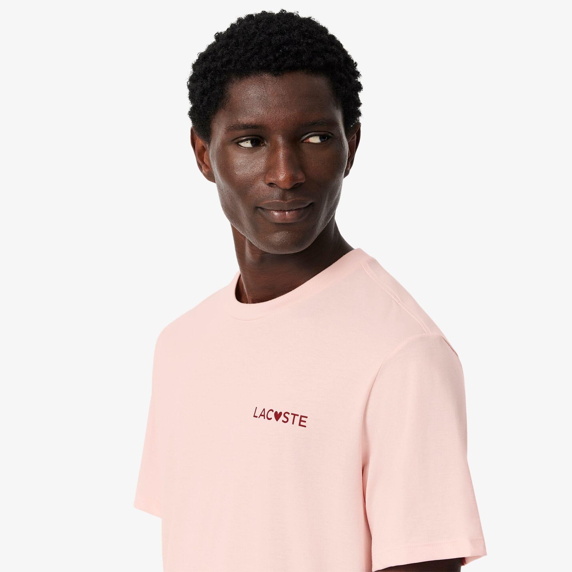 Pink - Pack Shot - Lacoste Mens Valentines Lounge T-Shirt