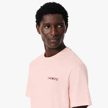Pink - Pack Shot - Lacoste Mens Valentines Lounge T-Shirt