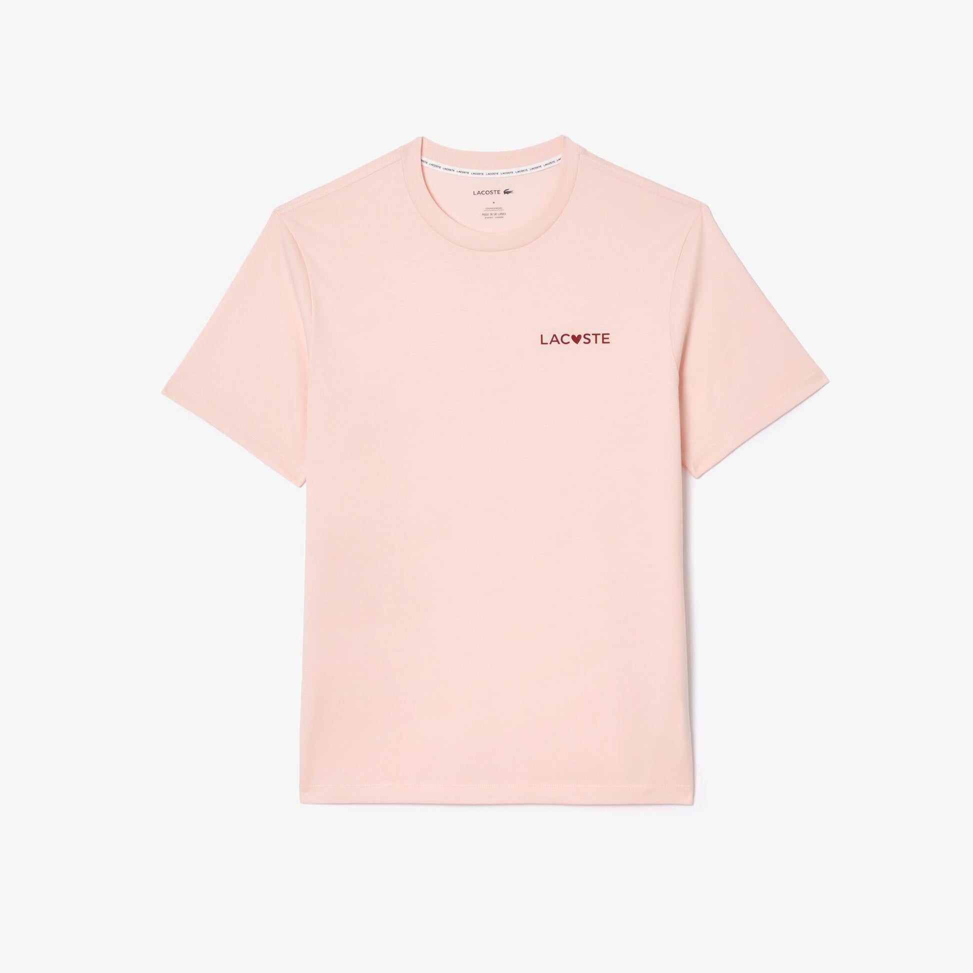 Pink - Front - Lacoste Mens Valentines Lounge T-Shirt