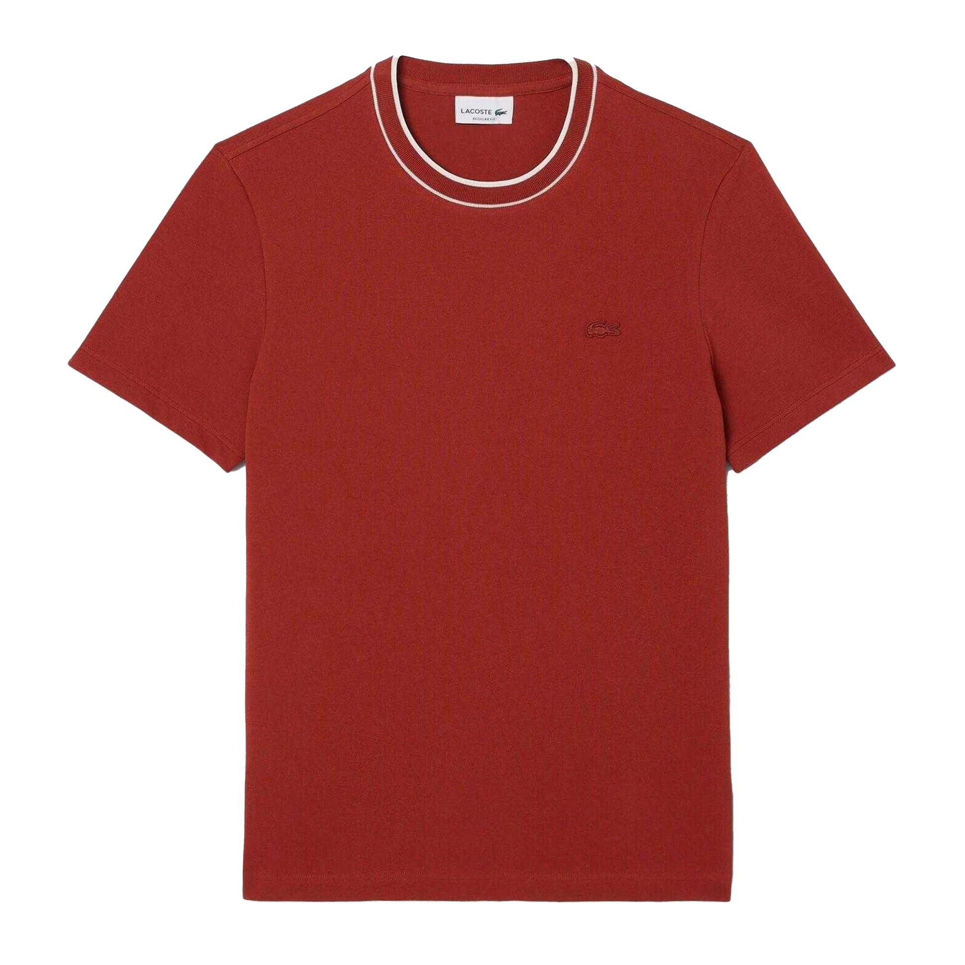 Red - Front - Lacoste Mens Stripe Stretch Collared T-Shirt