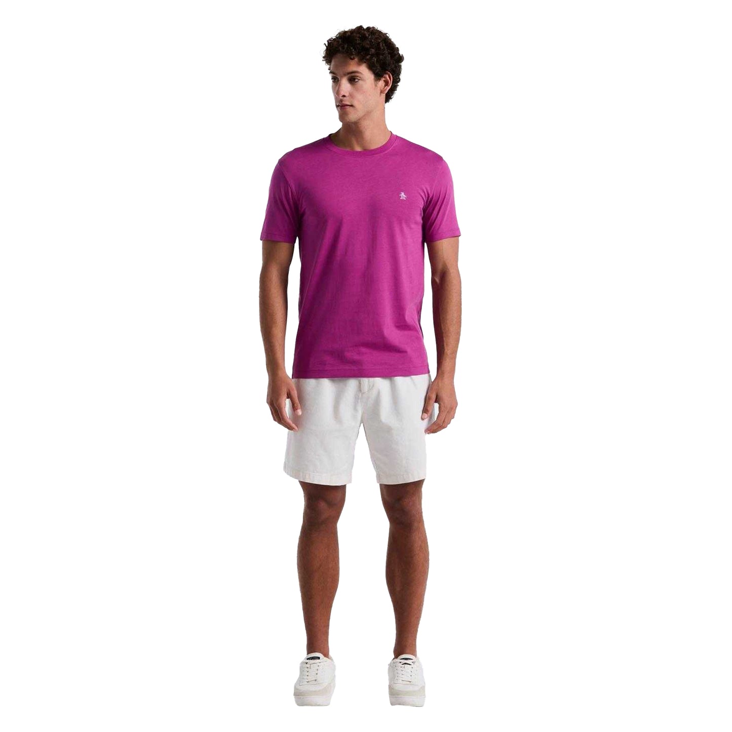Purple - Lifestyle - Original Penguin Mens Embroidered Logo T-Shirt