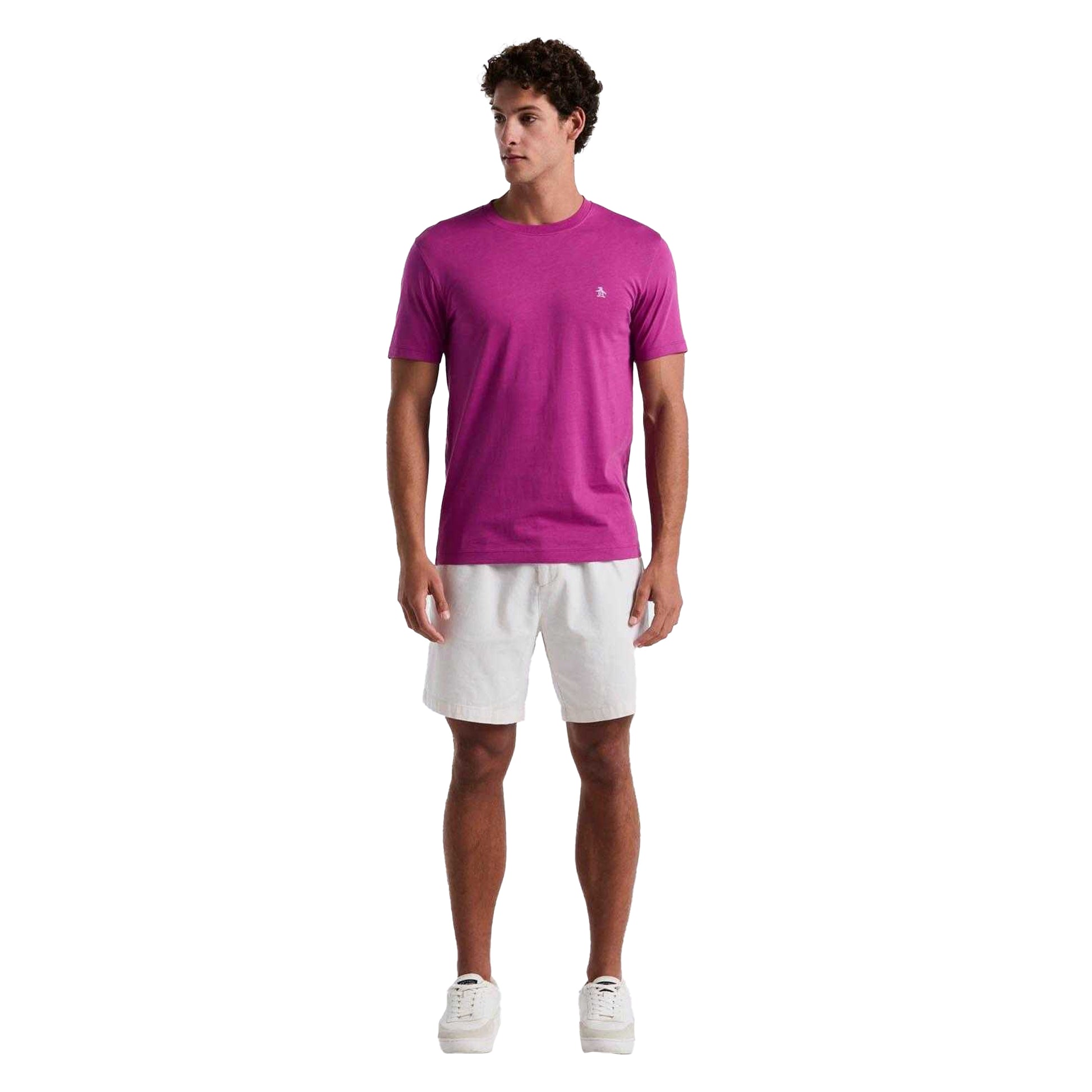 Purple - Lifestyle - Original Penguin Mens Embroidered Logo T-Shirt