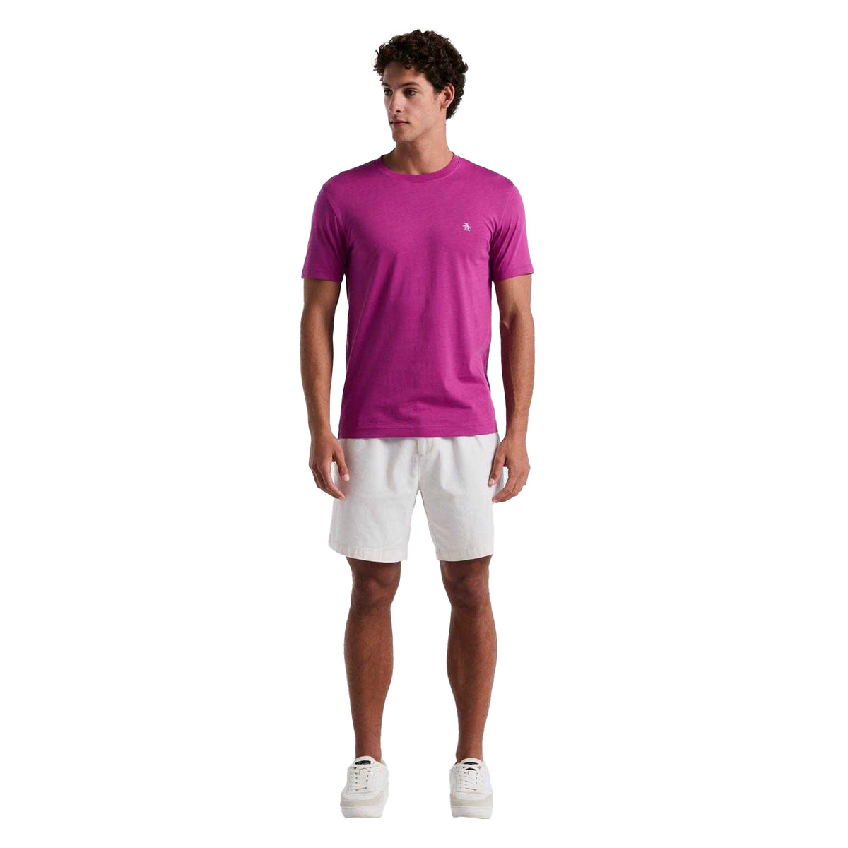 Purple - Lifestyle - Original Penguin Mens Embroidered Logo T-Shirt