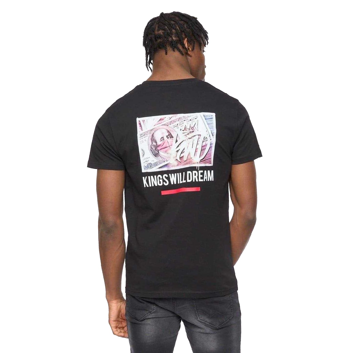Black - Back - Kings Will Dream Mens Dollar Bills T-Shirt