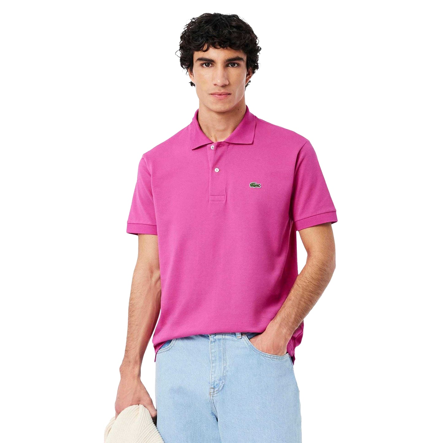 Pink - Side - Lacoste Mens L.12.12 Original Pique Classic Polo Shirt