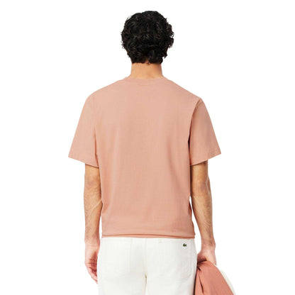 Orange - Back - Lacoste Mens Cotton T-Shirt