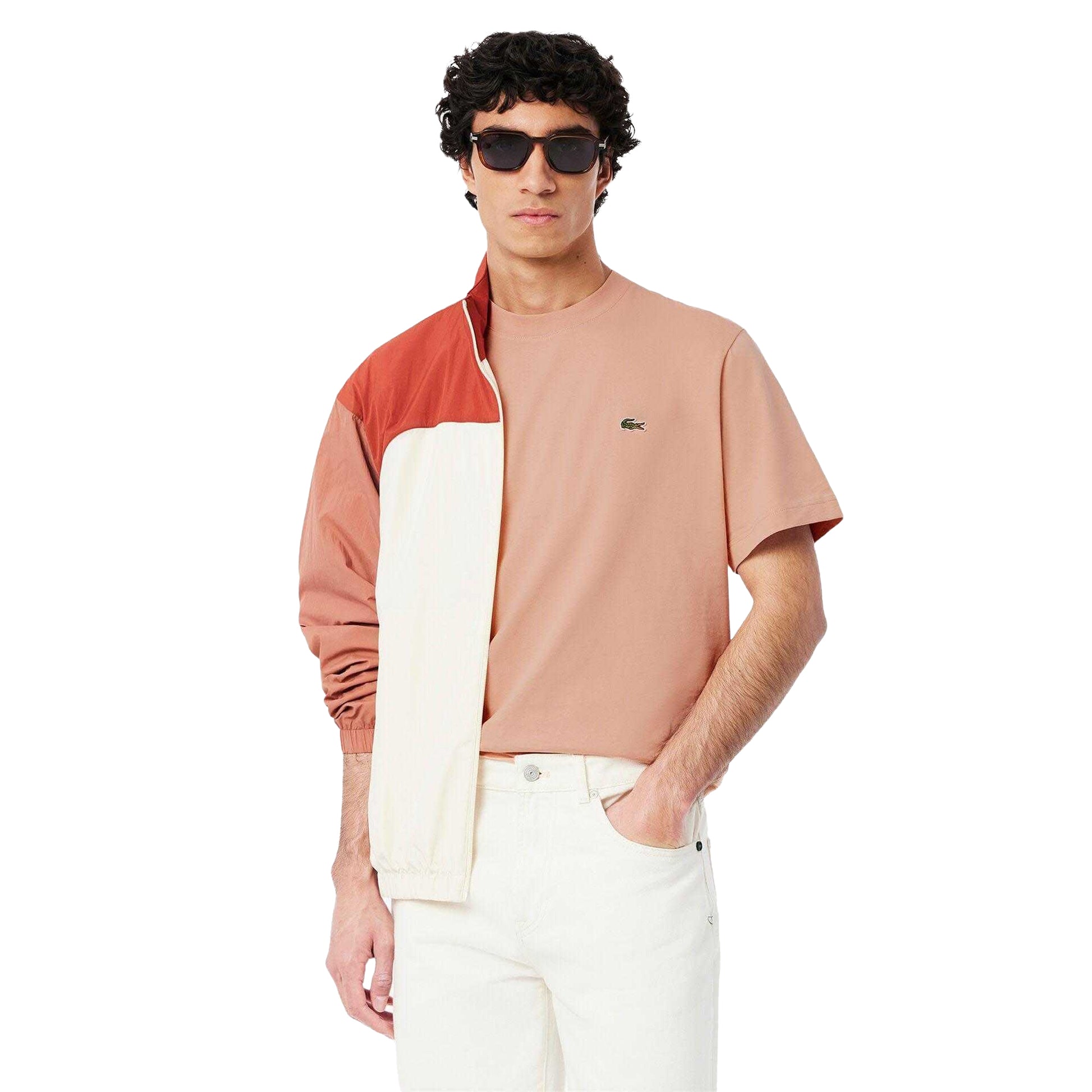 Orange - Side - Lacoste Mens Cotton T-Shirt