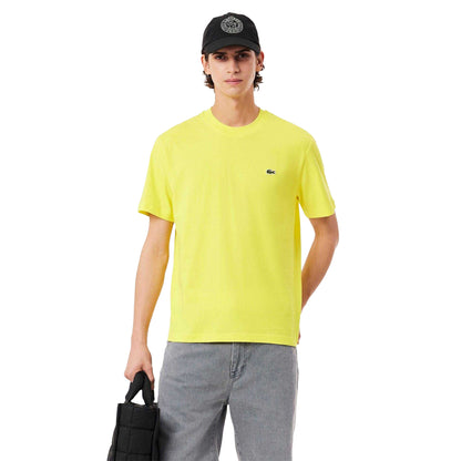 Yellow - Side - Lacoste Mens Cotton T-Shirt
