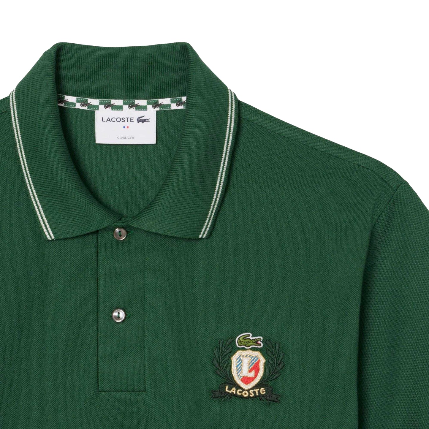 Green - Side - Lacoste Mens L.12.12 Embroidered Classic Polo Shirt