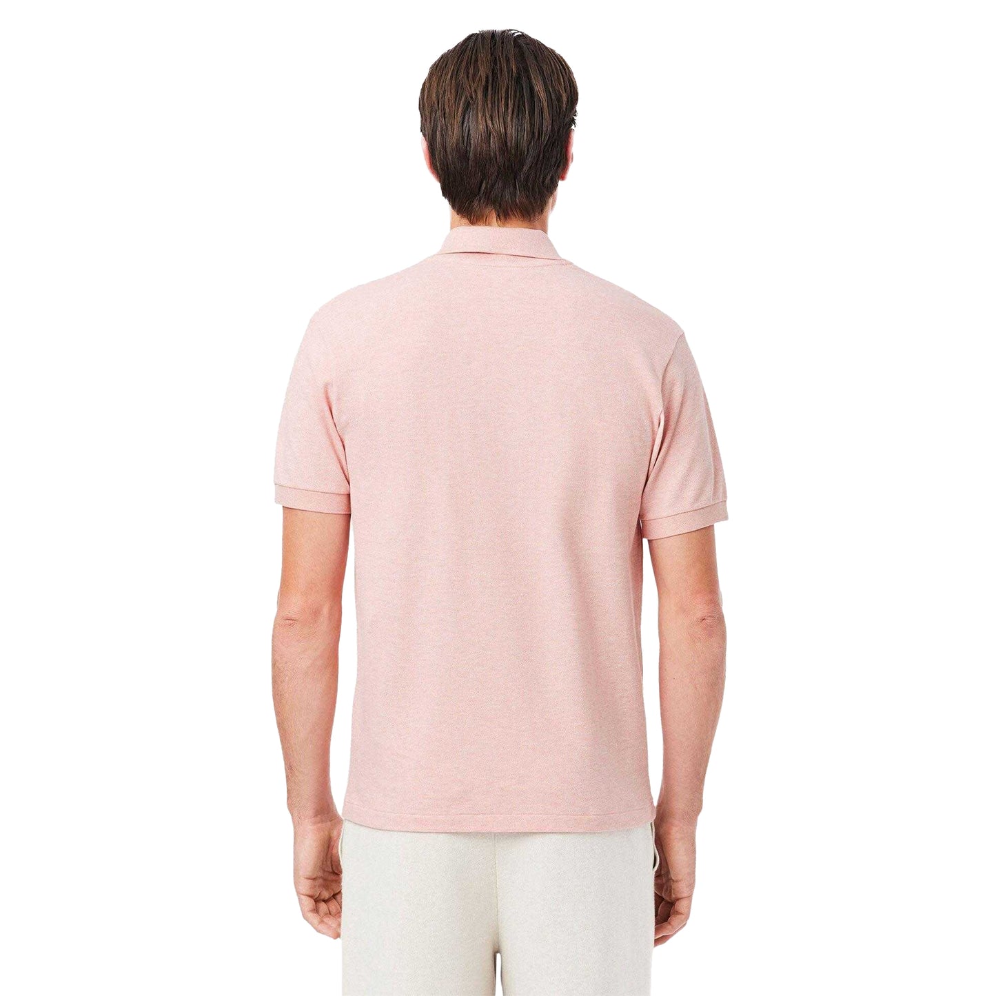 Pink - Back - Lacoste Mens L.12.12 Marl Classic Polo Shirt