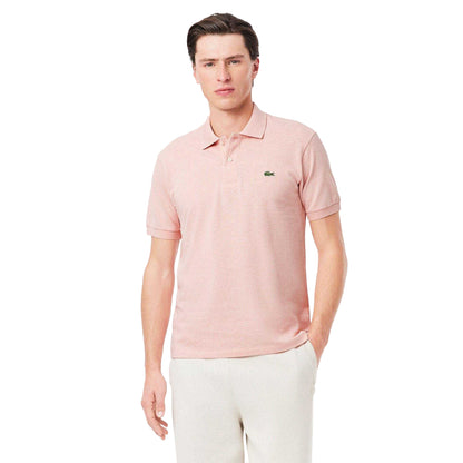 Pink - Side - Lacoste Mens L.12.12 Marl Classic Polo Shirt