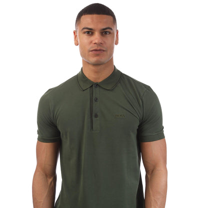 Green - Side - Boss Mens Paule 4 Tonal Logo Slim Polo Shirt