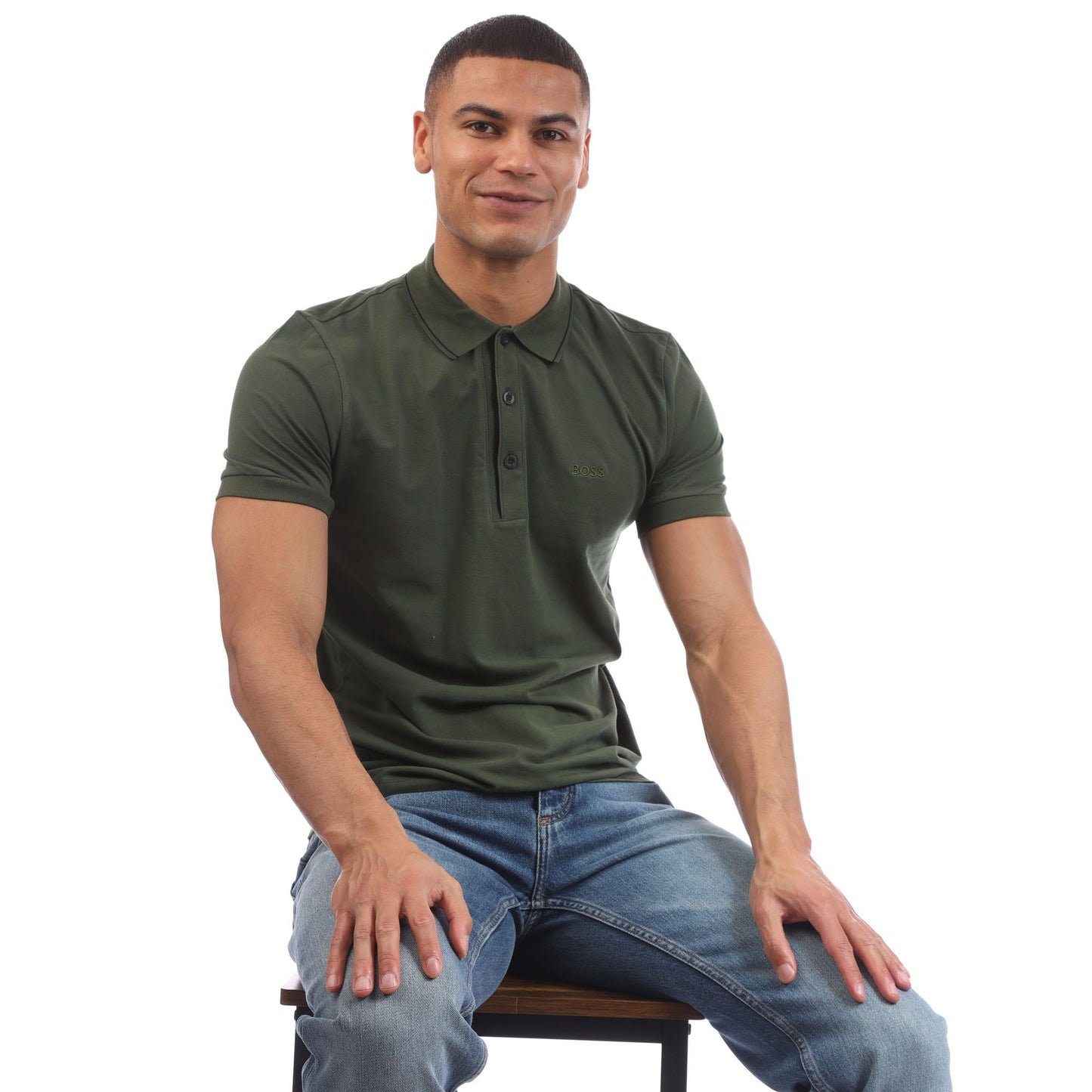 Green - Lifestyle - Boss Mens Paule 4 Tonal Logo Slim Polo Shirt