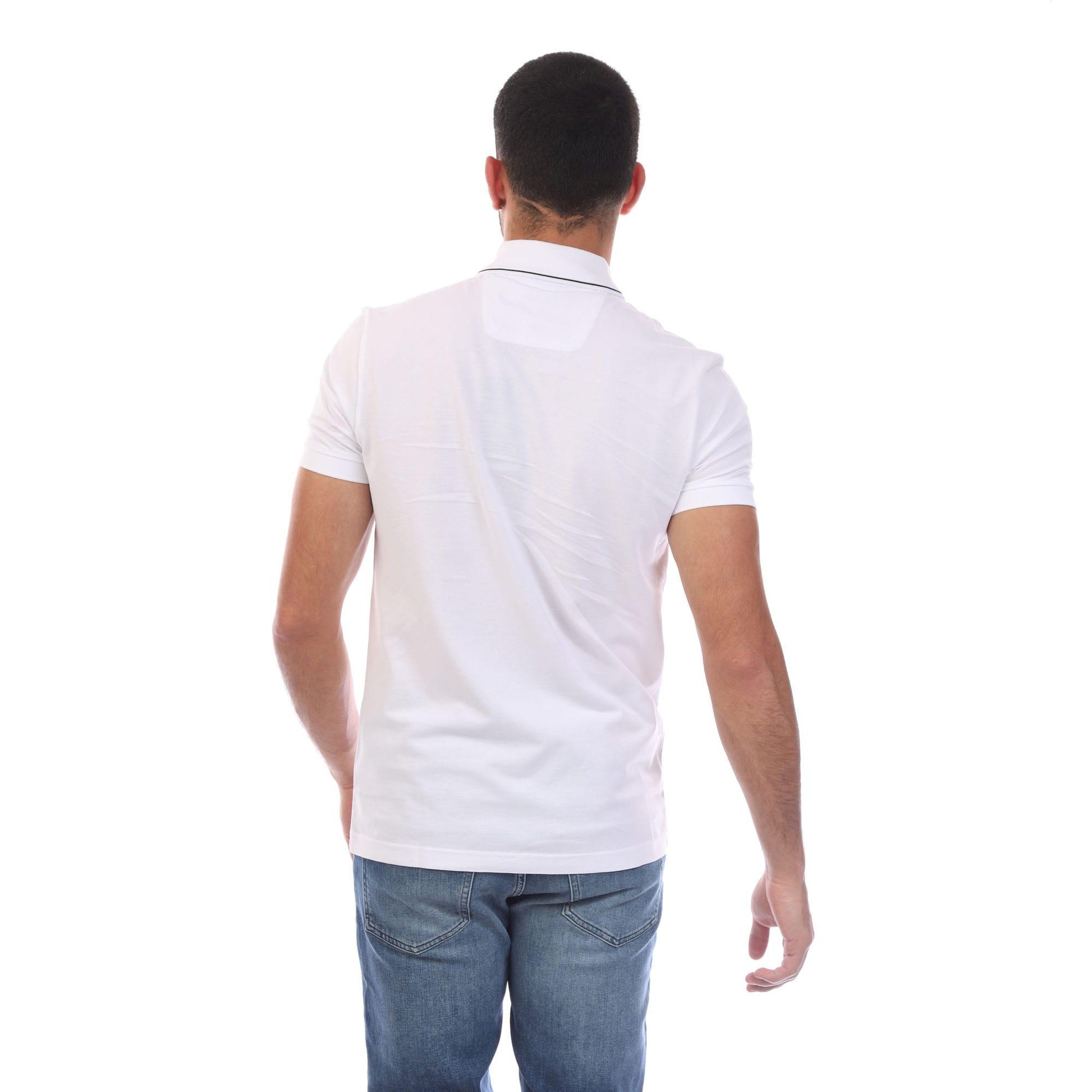 Off White - Back - Boss Mens Paule 4 Slim Polo Shirt
