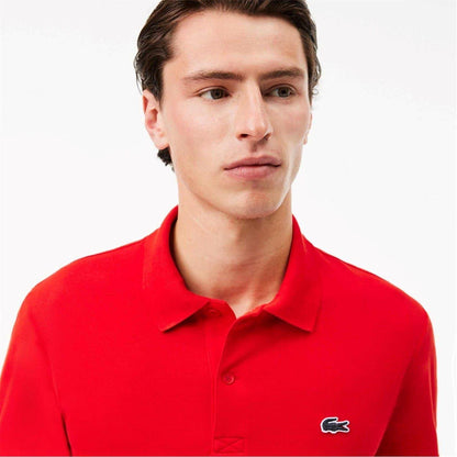 Red - Back - Lacoste Mens Cotton Blend Polo Shirt