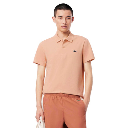 Orange - Side - Lacoste Mens Cotton Blend Polo Shirt