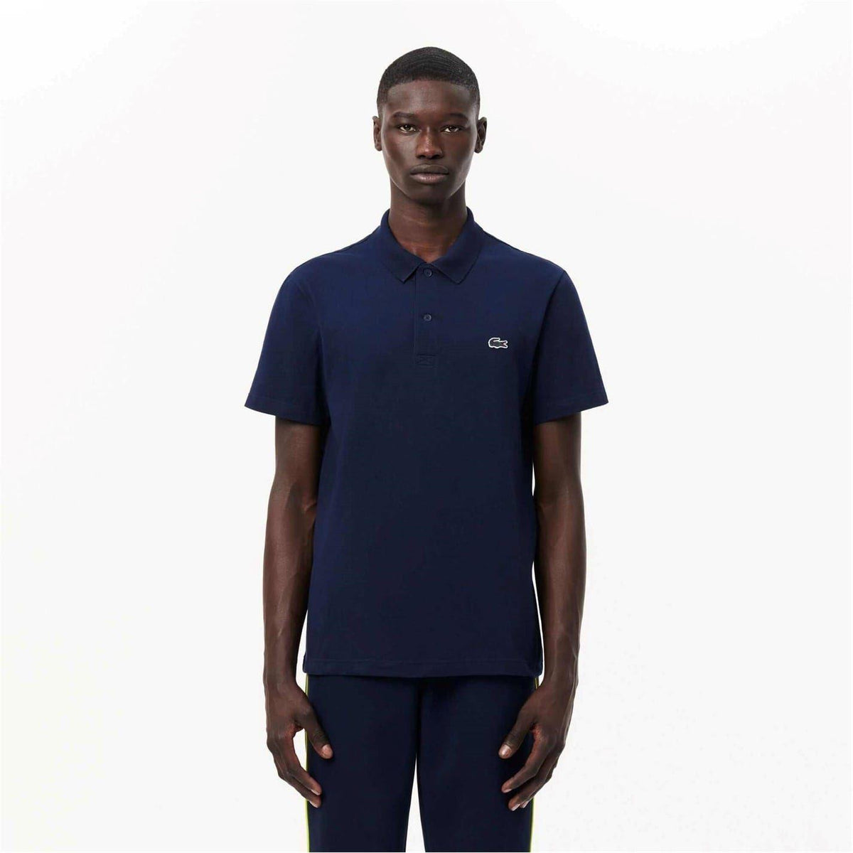 Navy - Front - Lacoste Mens Cotton Blend Polo Shirt