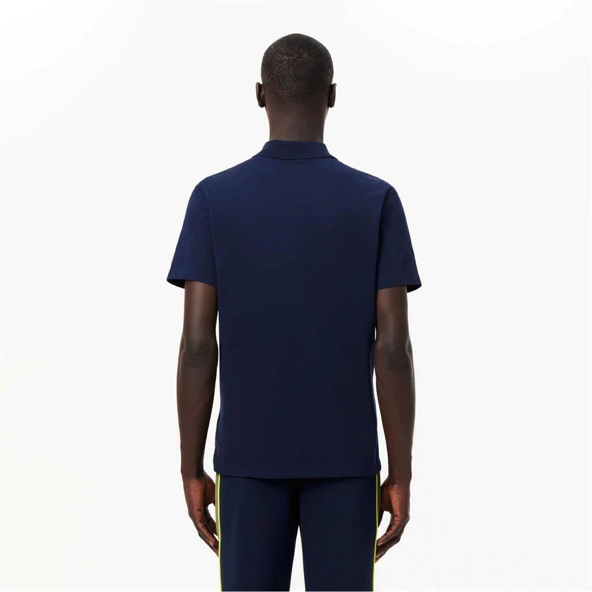 Navy - Side - Lacoste Mens Cotton Blend Polo Shirt