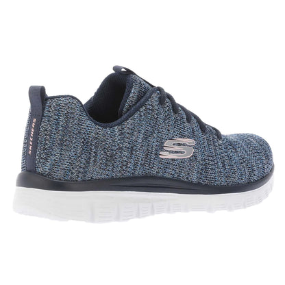 Navy - Back - Skechers Womens-Ladies Graceful Twisted Fortune Trainers