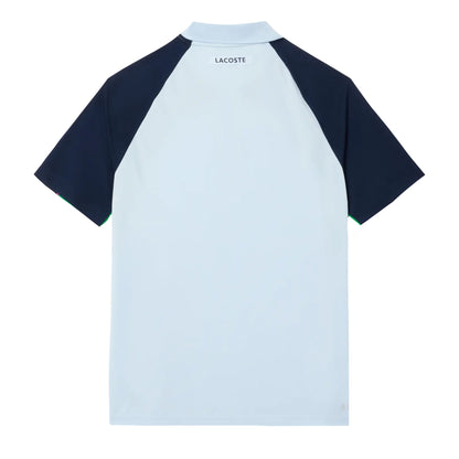White-Blue-Green - Back - Lacoste Mens Colour Block Ultra Dry Tennis Polo Shirt