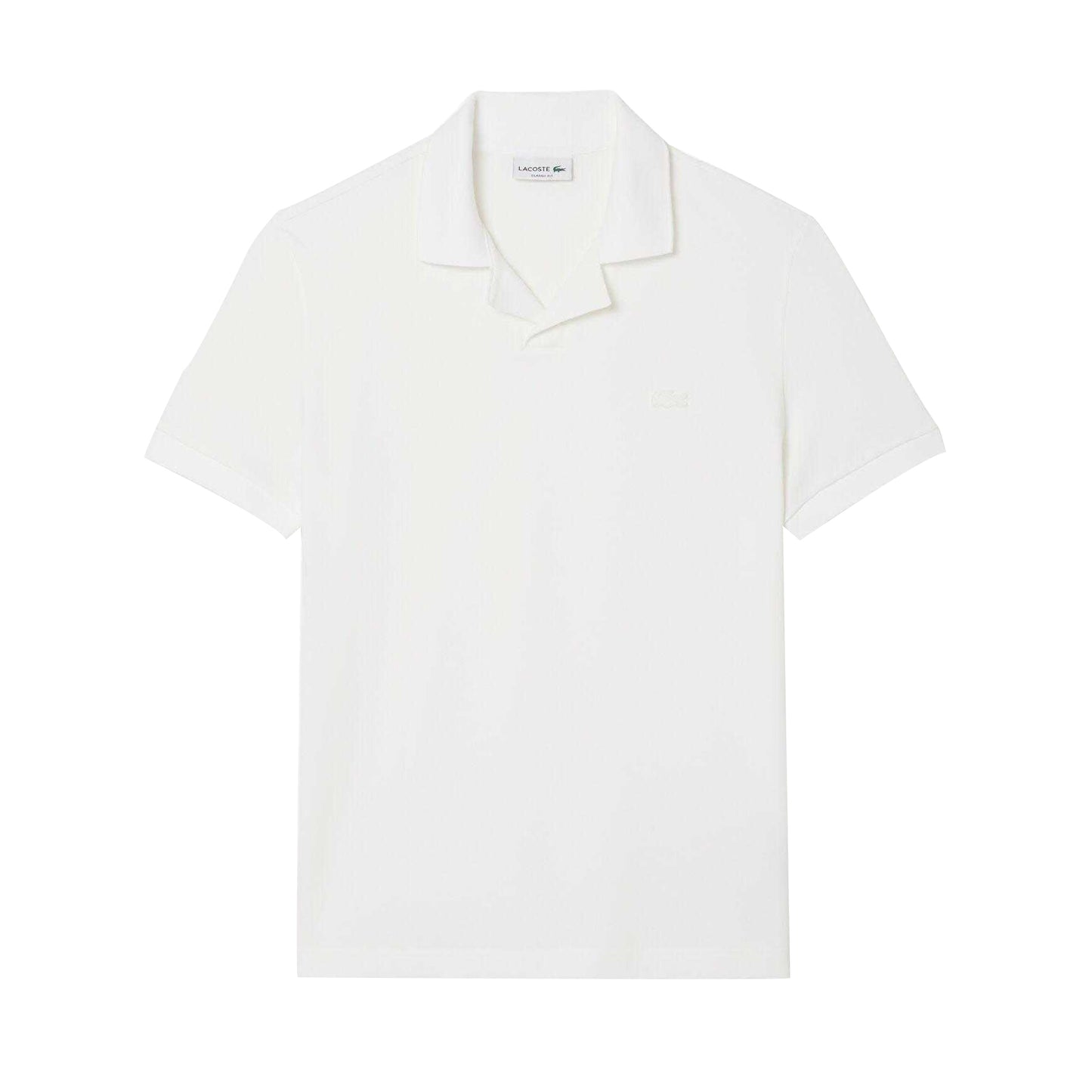 White - Front - Lacoste Mens Paris Open Collar Classic Polo Shirt