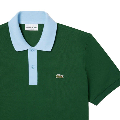 Green - Side - Lacoste Mens Contrast Collar Polo Shirt