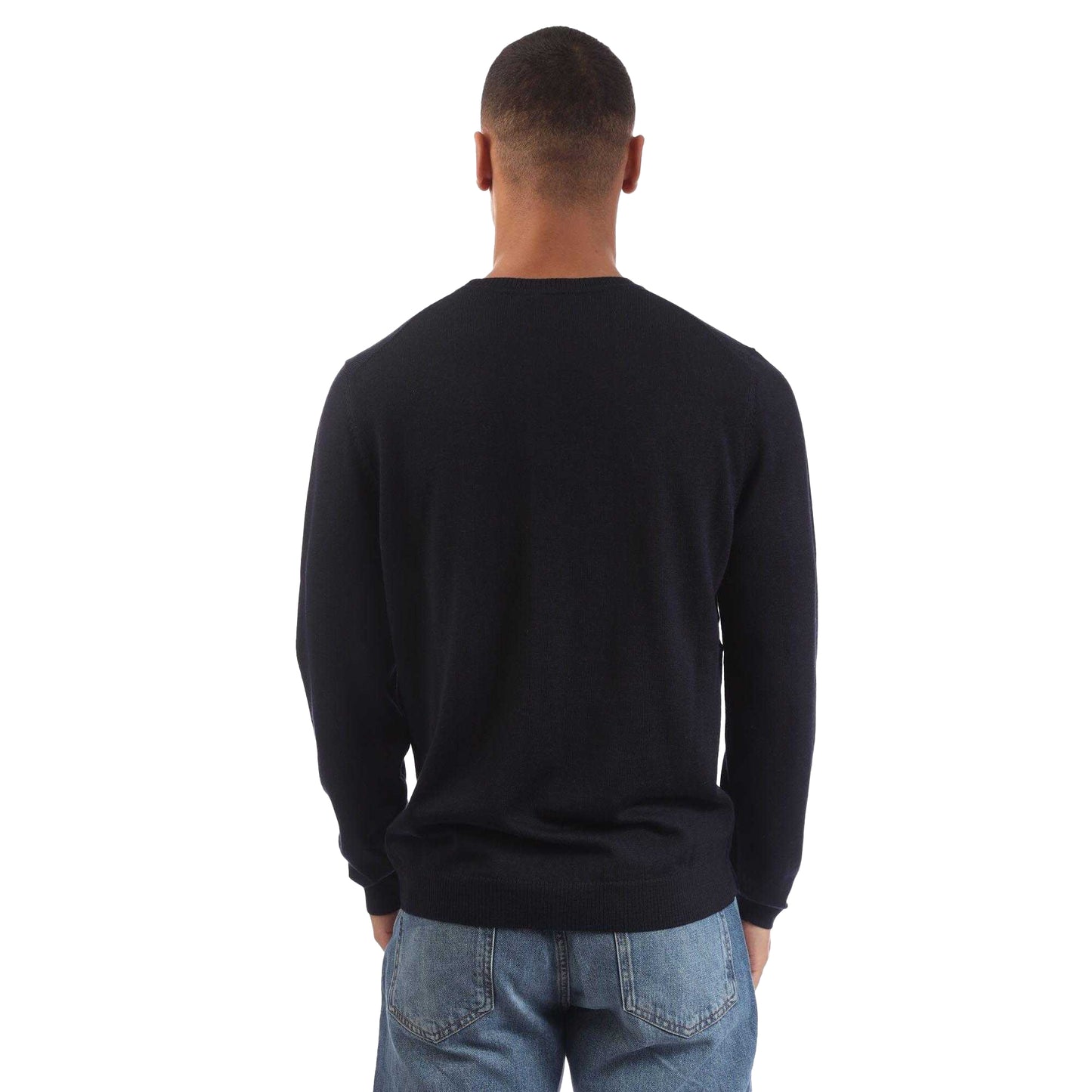 Navy - Back - Boss Mens Bagritte-E Jumper