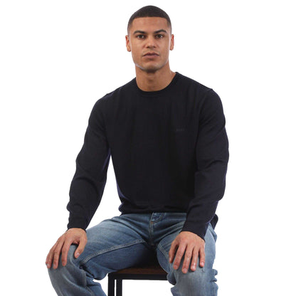 Navy - Lifestyle - Boss Mens Bagritte-E Jumper