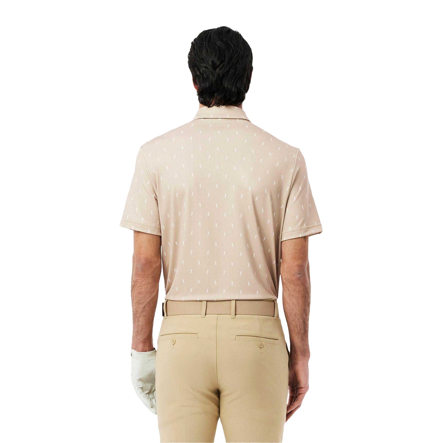 Beige - Back - Lacoste Mens UV Protection Regular Golf Polo Shirt