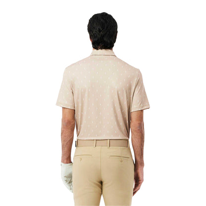 Beige - Back - Lacoste Mens UV Protection Regular Golf Polo Shirt