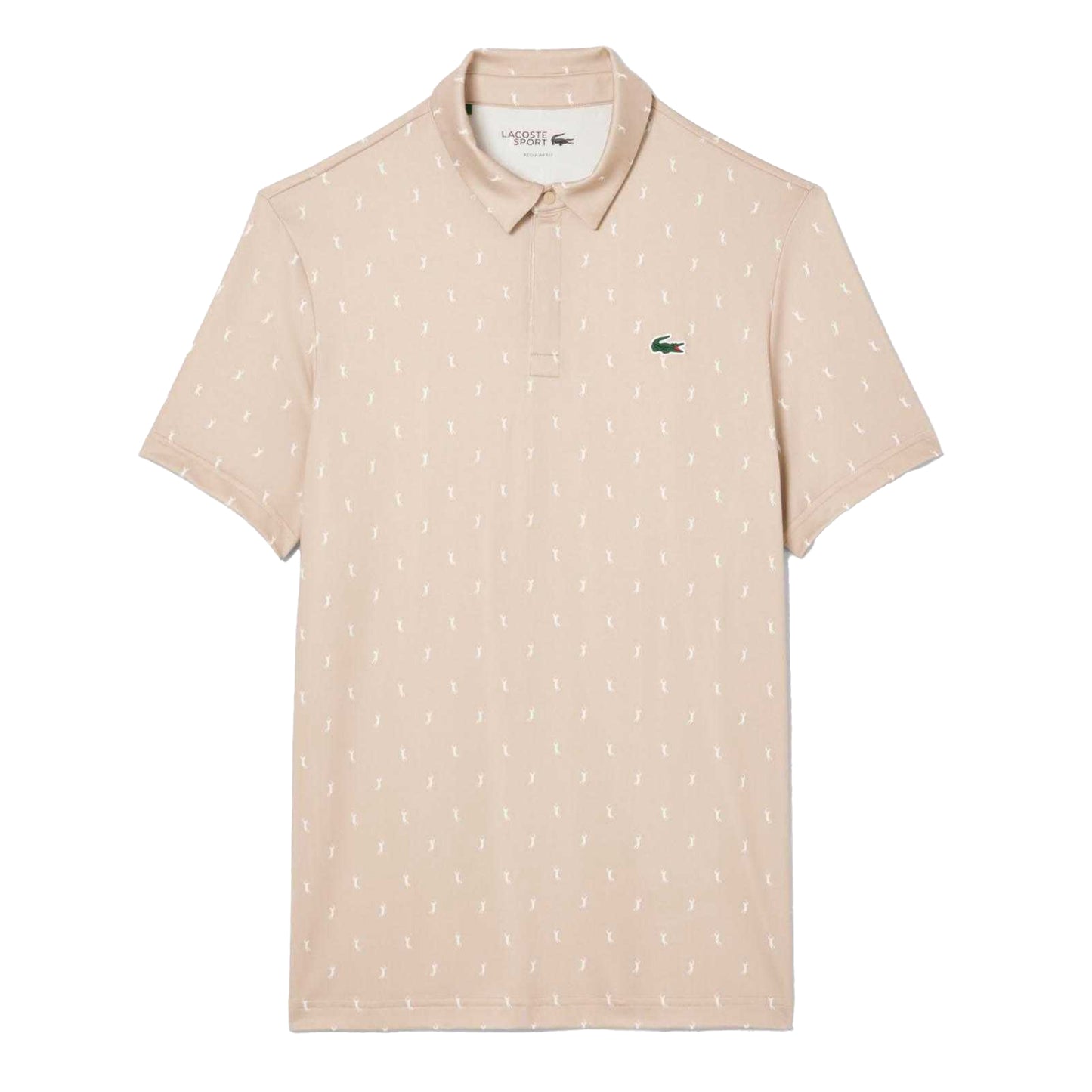 Beige - Front - Lacoste Mens UV Protection Regular Golf Polo Shirt