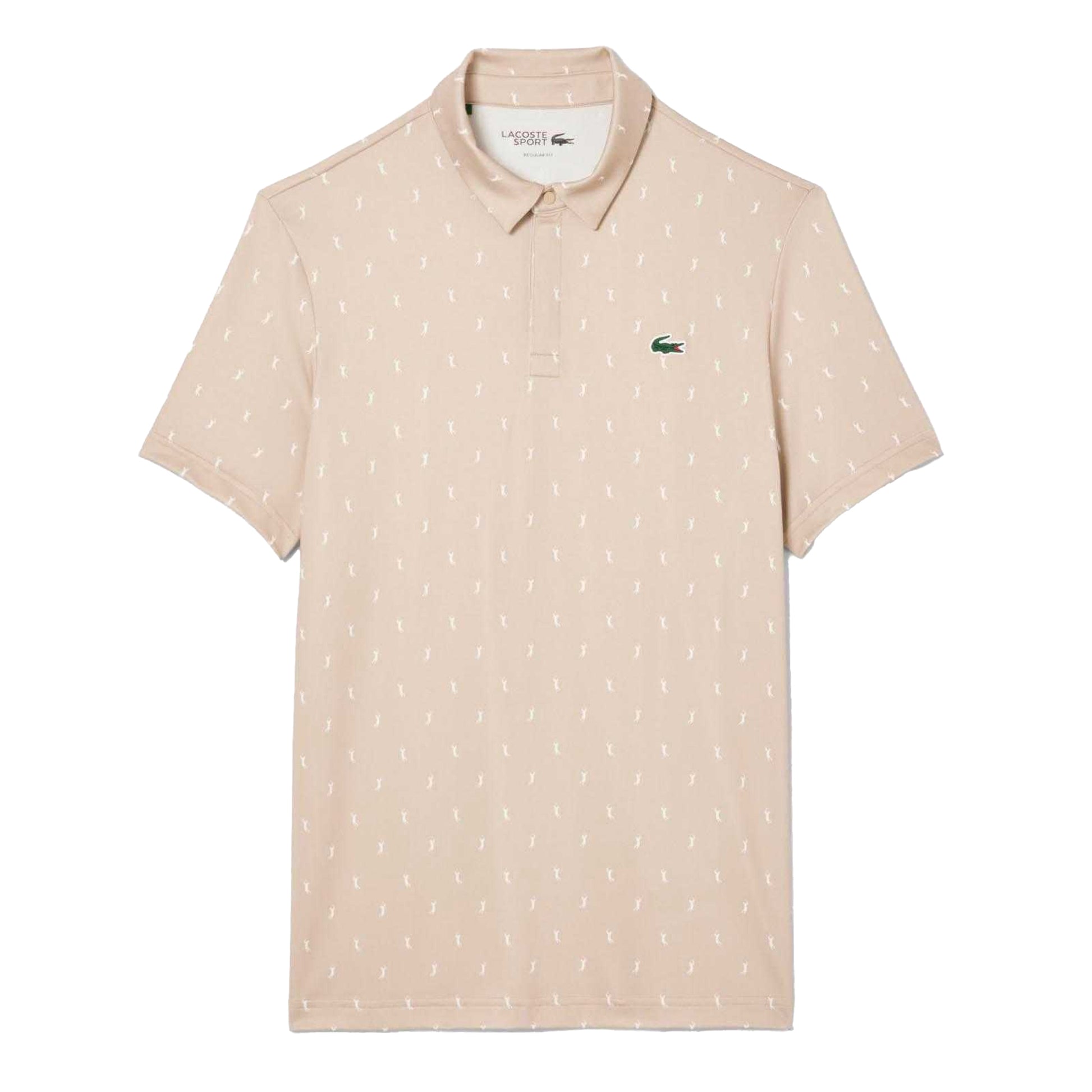 Beige - Front - Lacoste Mens UV Protection Regular Golf Polo Shirt
