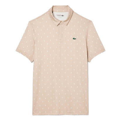 Beige - Front - Lacoste Mens UV Protection Regular Golf Polo Shirt
