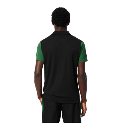 Black - Back - Lacoste Mens Logo Printed Ultra Dry Tennis Polo Shirt