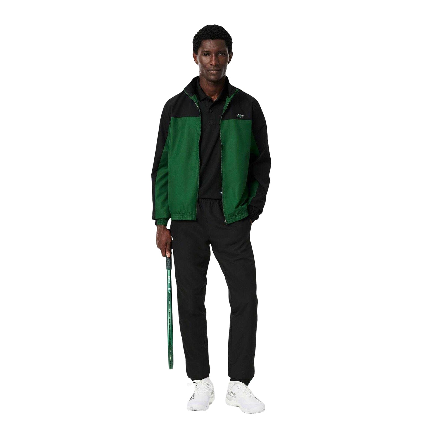 Black - Pack Shot - Lacoste Mens Logo Printed Ultra Dry Tennis Polo Shirt
