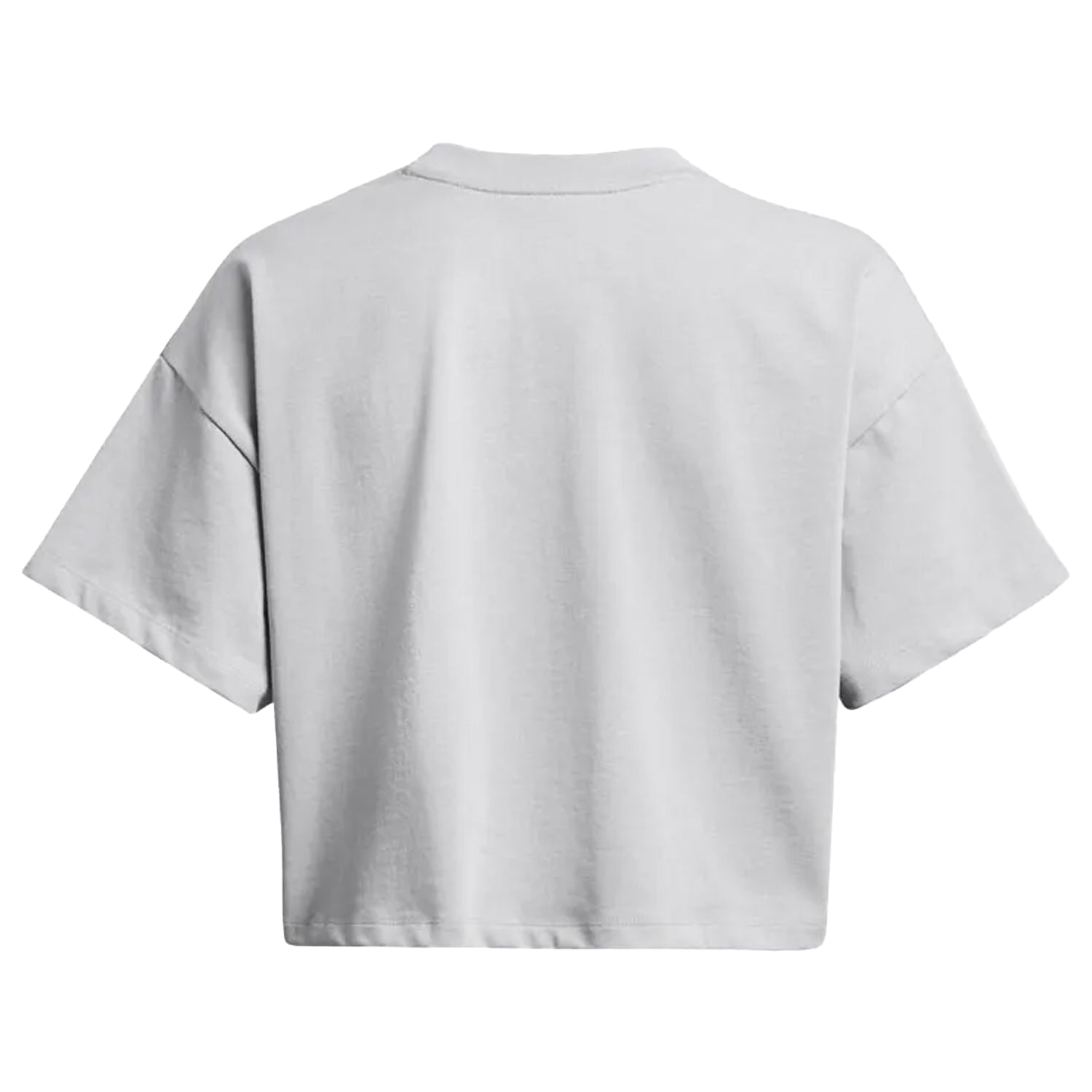 Grey - Back - Under Armour Womens-Ladies Wordmark Heavyweight Crop T-Shirt