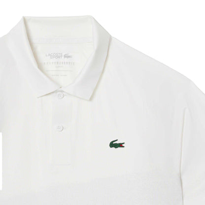 White - Side - Lacoste Mens Novak Djokovic On Court Tennis Polo Shirt